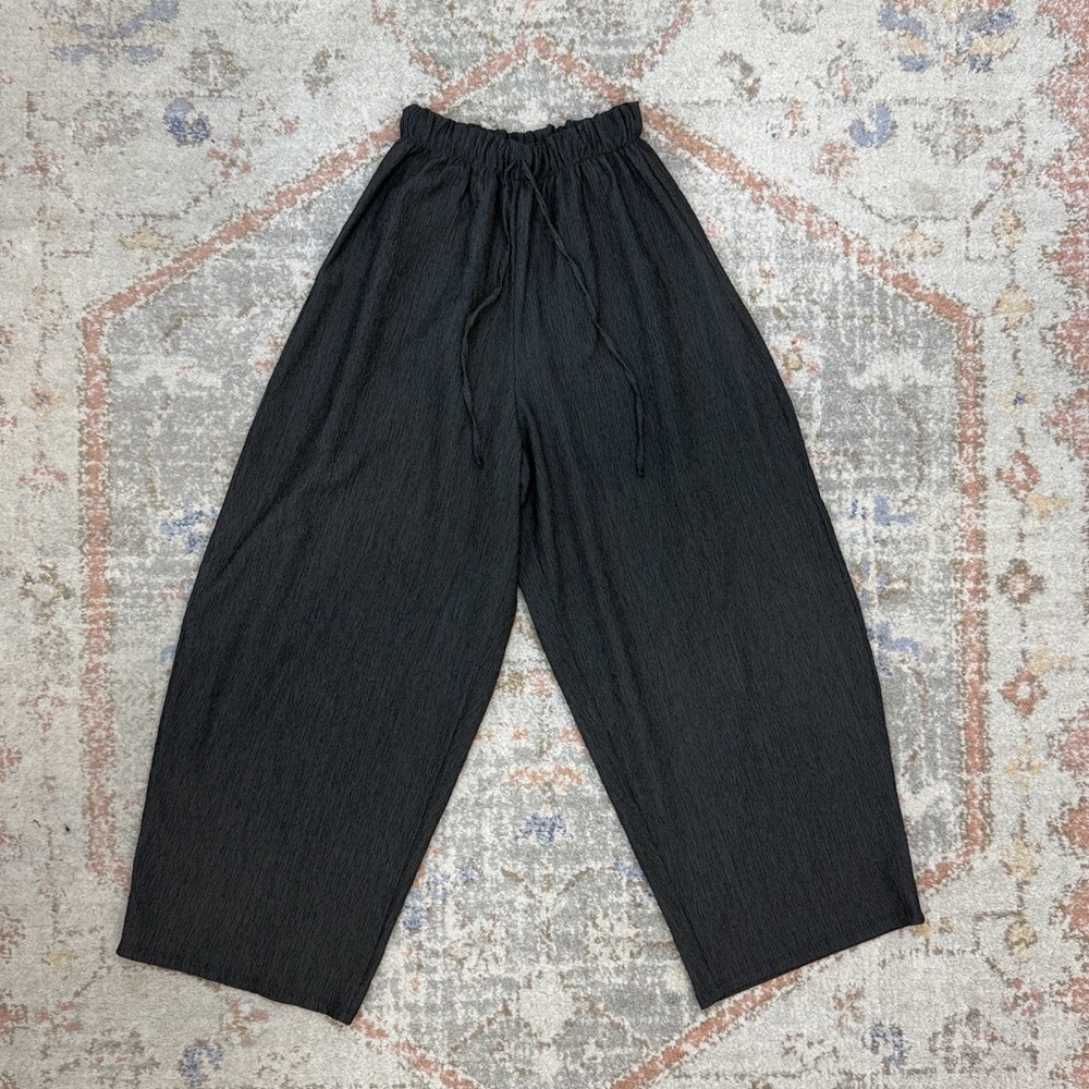 Zara Women’s Pants Charcoal Grey Wide Leg Trousers Size S
